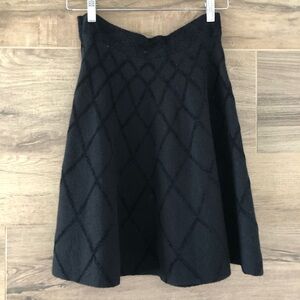 Maeve by Anthropologie Black Knit Skirt Textured Diamonds Size S